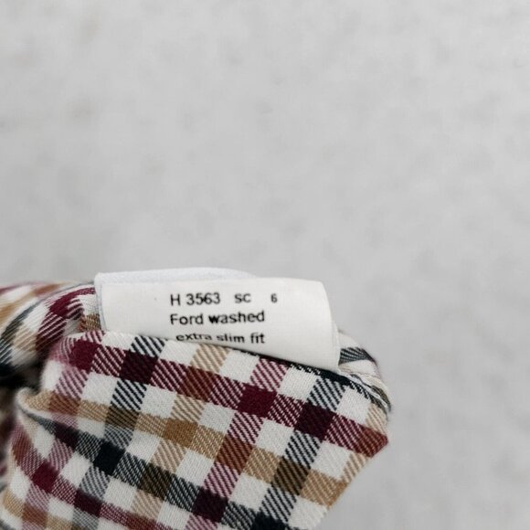 SUITSUPPLY Ford Washed Shirt Cotton Two Ply Check EXTRA SLIM FIT Size 43 - 17 - Picture 10 of 10